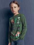 Long Sleeve Glow T-shirt-Bottle Green, Toxic Nature