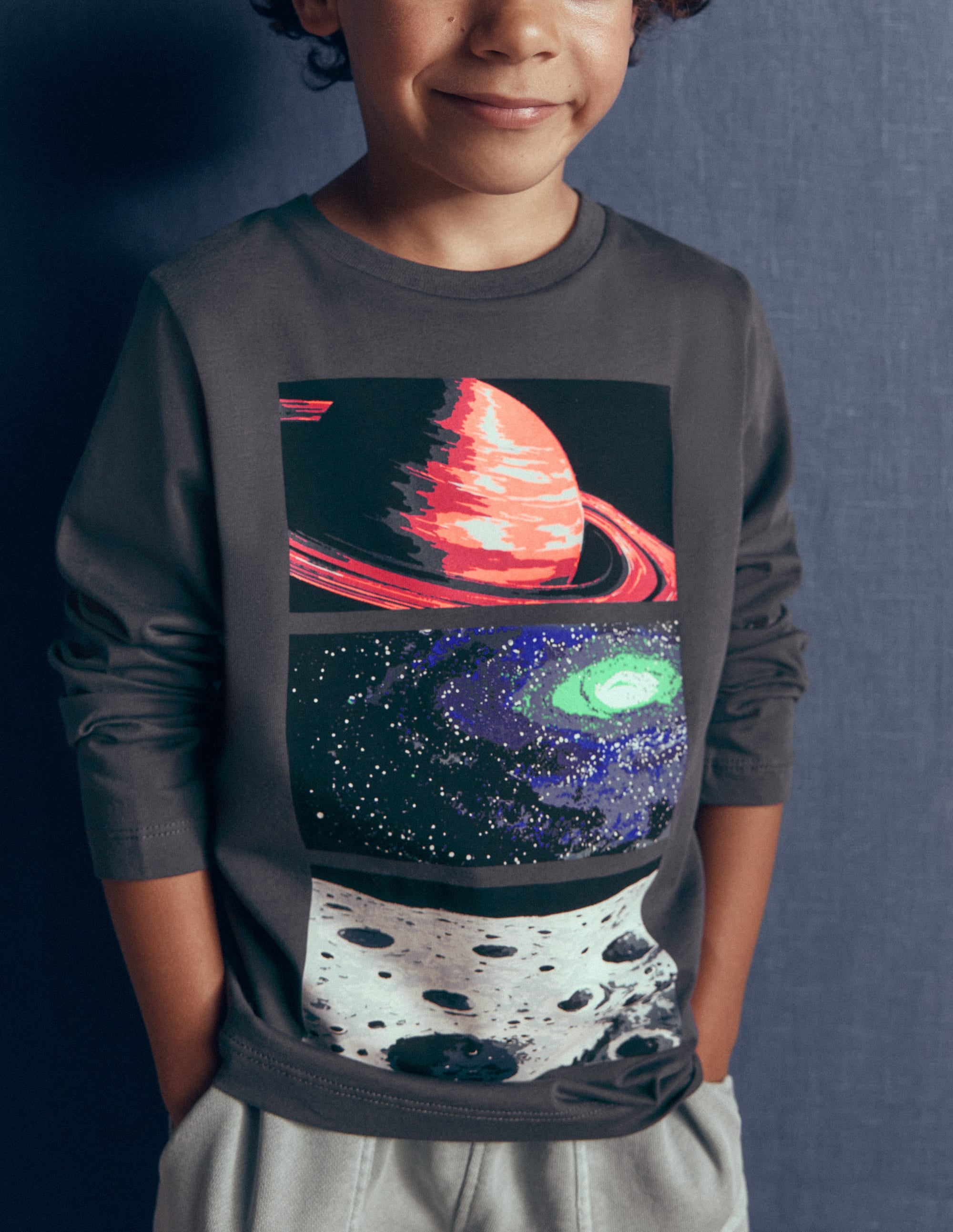 Long Sleeve Glow T-shirt-Grey Space - Image 2