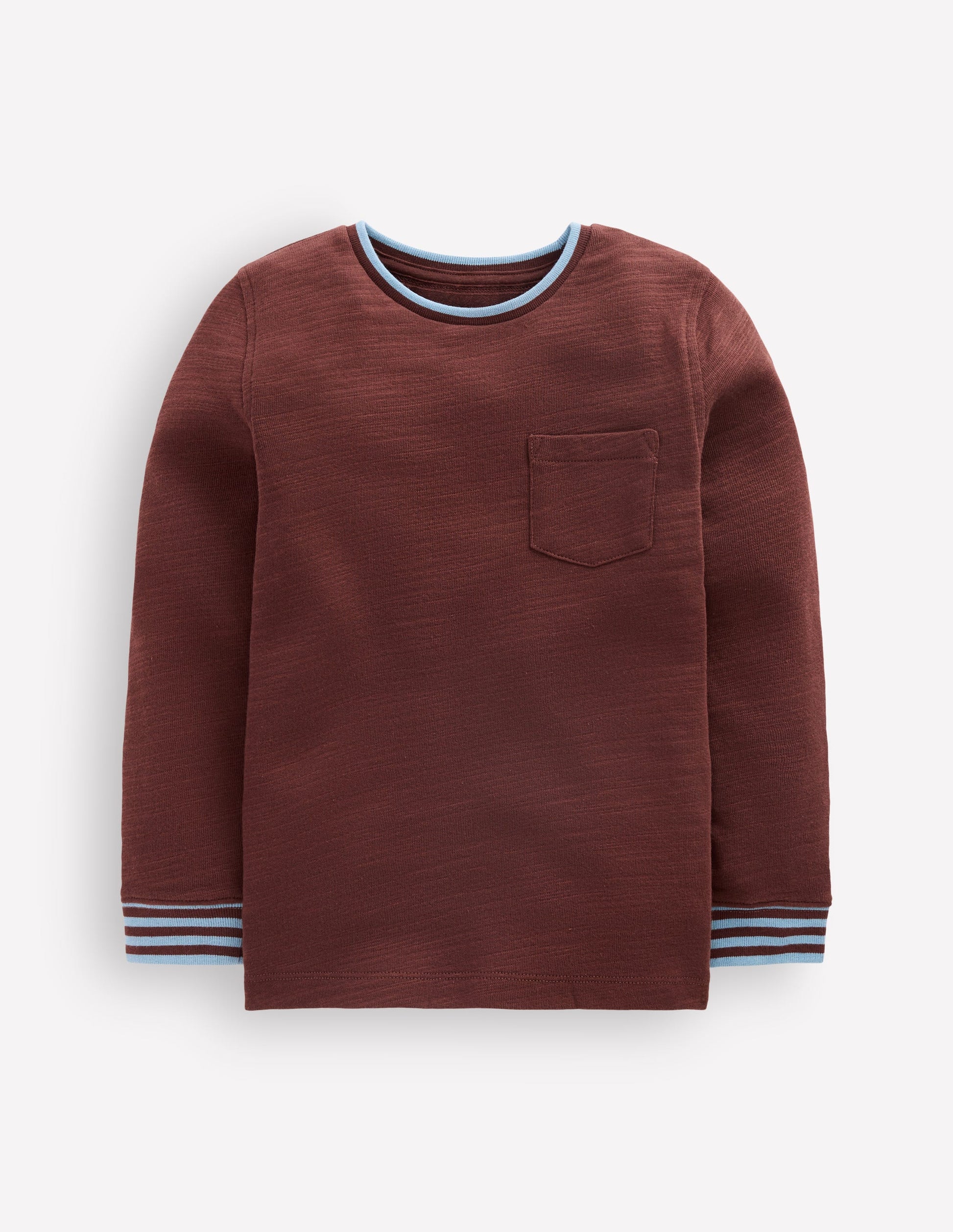 Cosy Mid-weight T-shirt-Woodland Brown / Glacier Blue-1