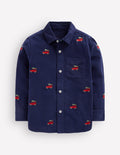 Embroidered Corduroy Shirt-College Navy Jeep