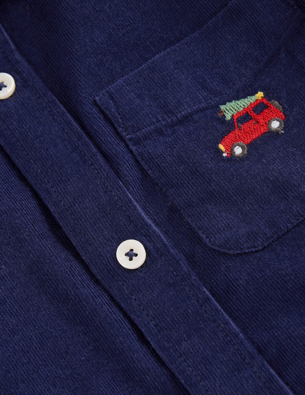 Embroidered Corduroy Shirt-College Navy Jeep - Image 3
