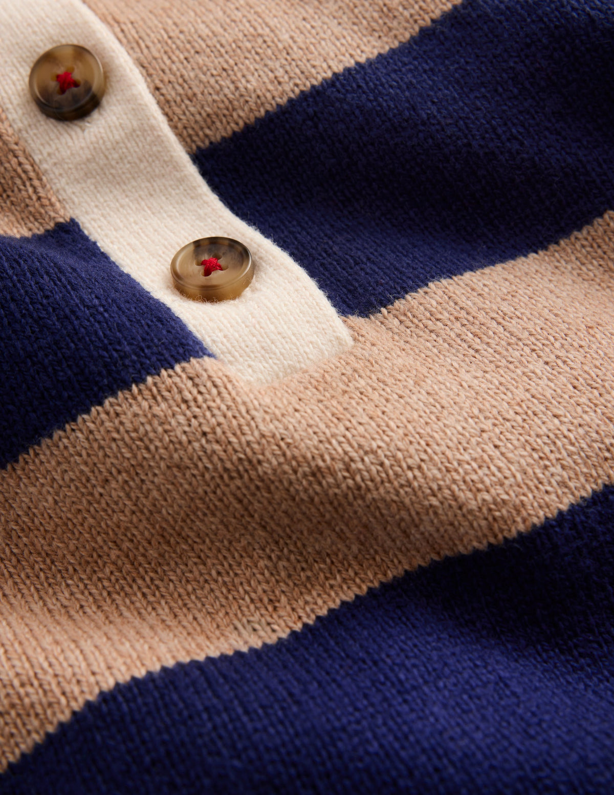 Knitted Rugby Jumper-Blue and Brown Stripe - Image 3
