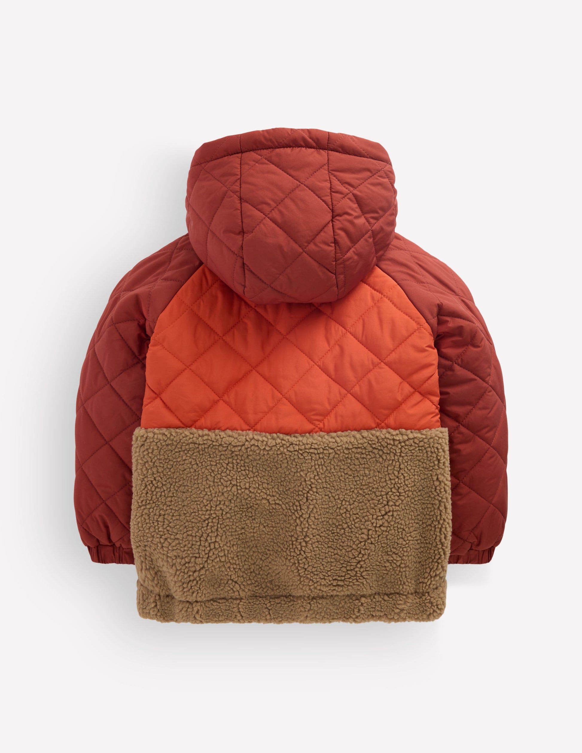 Quilted Borg Jacket-Rust Mix-2