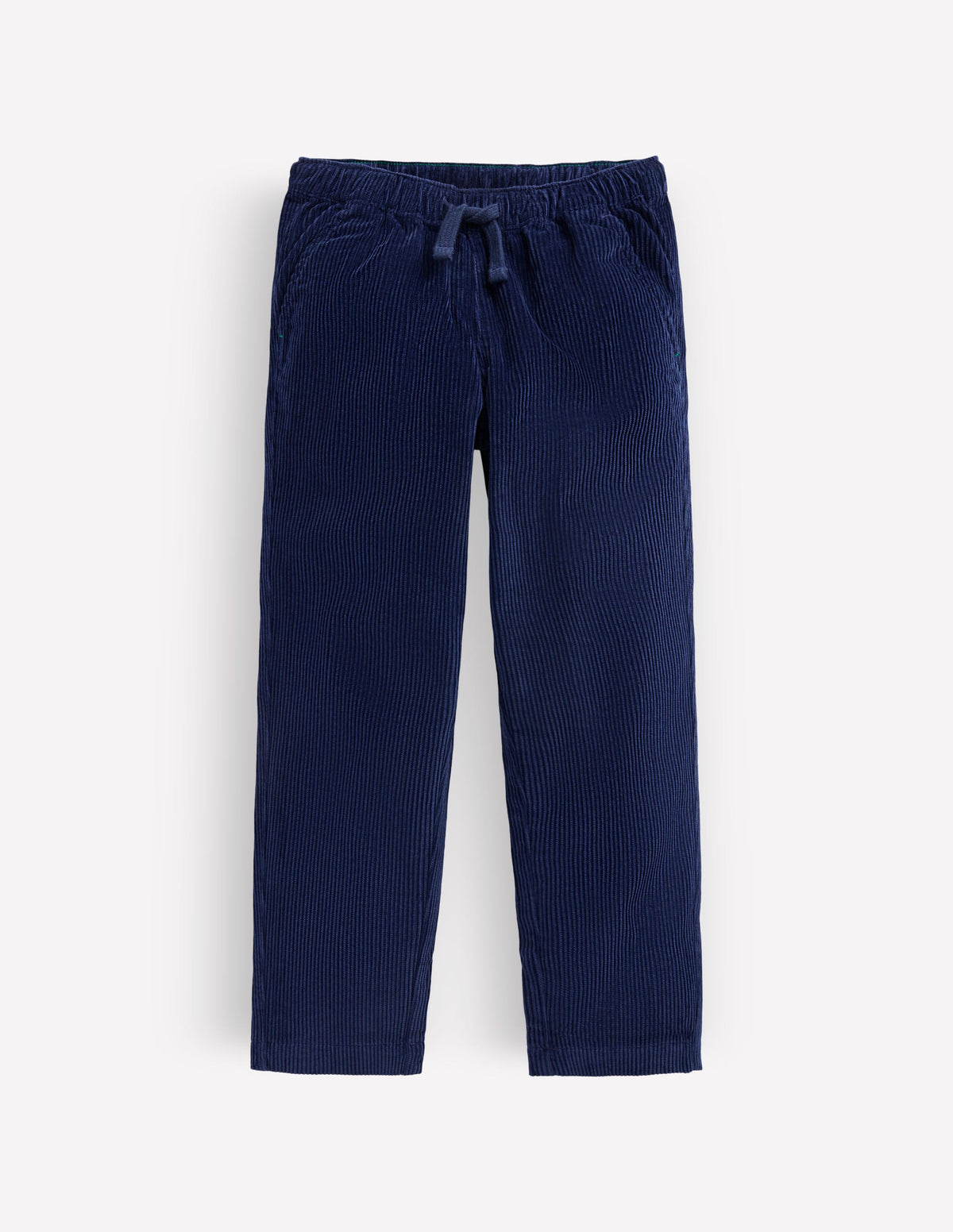 Easy Straight Cord Trousers-Navy - Image 1