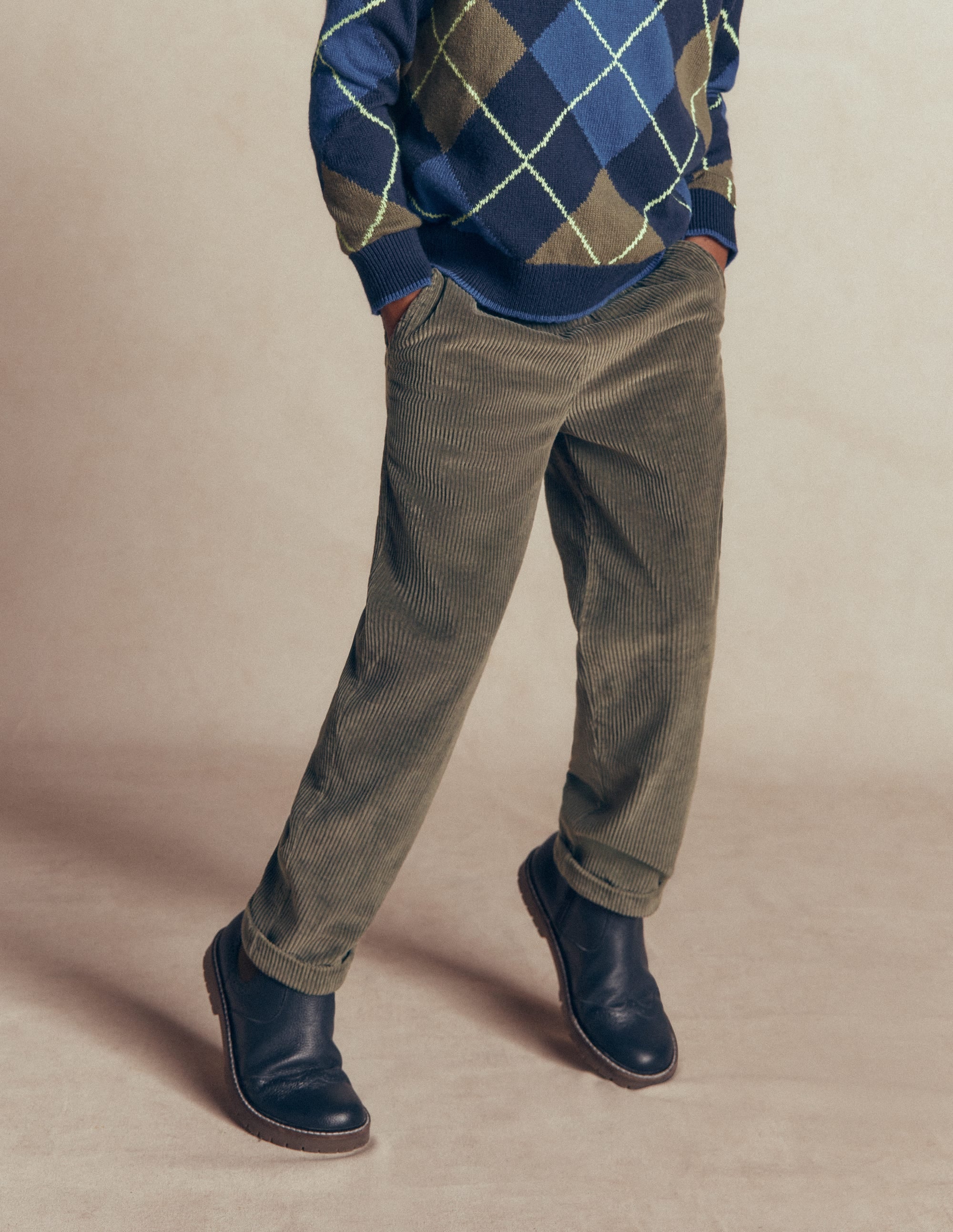 Easy Straight Cord Trousers-Bungee Cord - Image 1