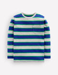 Everyday Long Sleeve T-Shirt-Grey Marl/Blue/Green