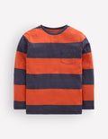 Everyday Long Sleeve T-Shirt-Conker Brown / Navy Marl