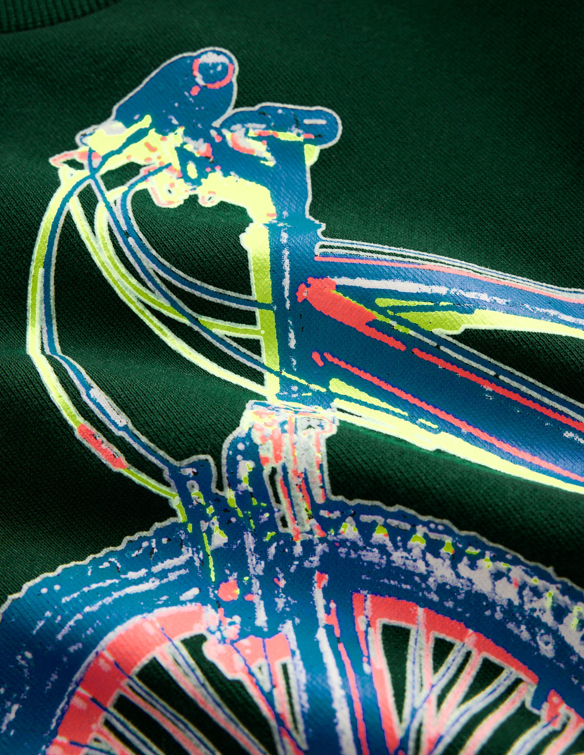 Glow-In-The-Dark Sweatshirt-Hunter Green Bike - Image 4