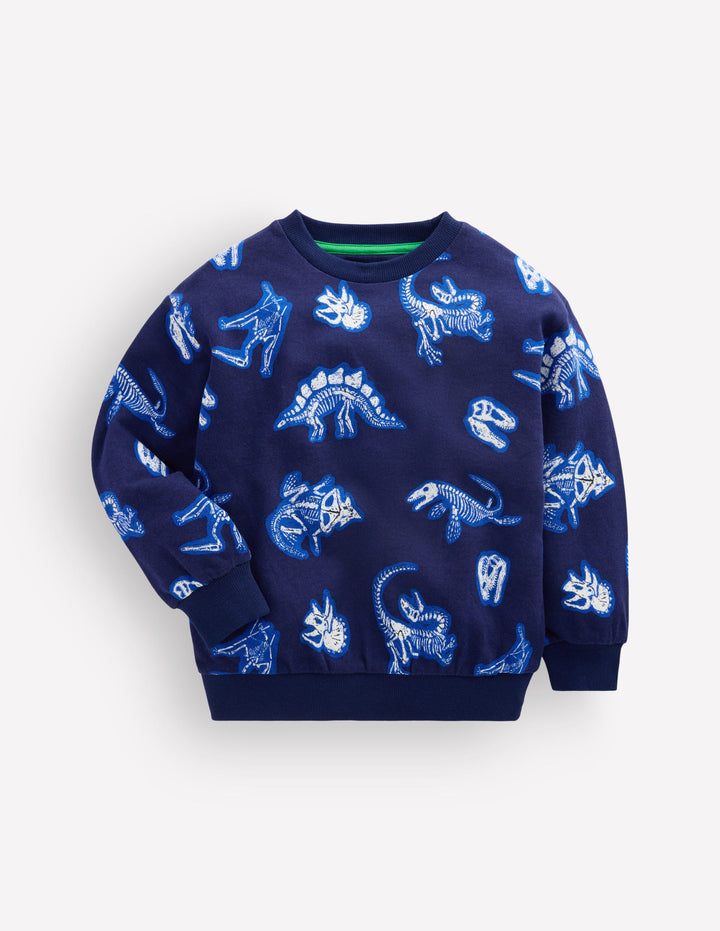 Glow-In-The-Dark Sweatshirt-College Navy Dino
