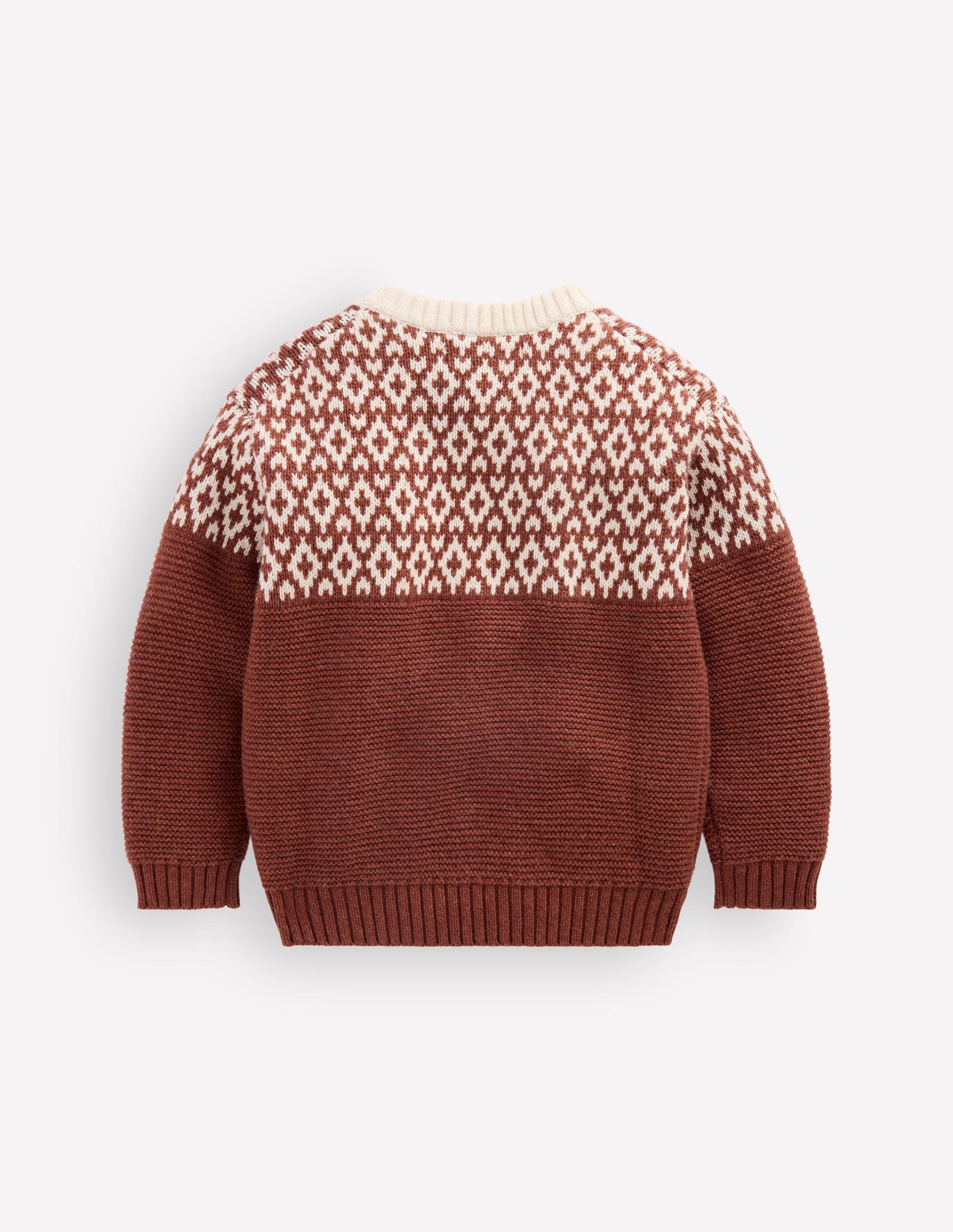 Relaxed Fair Isle Jumper-Auburn Melange-3