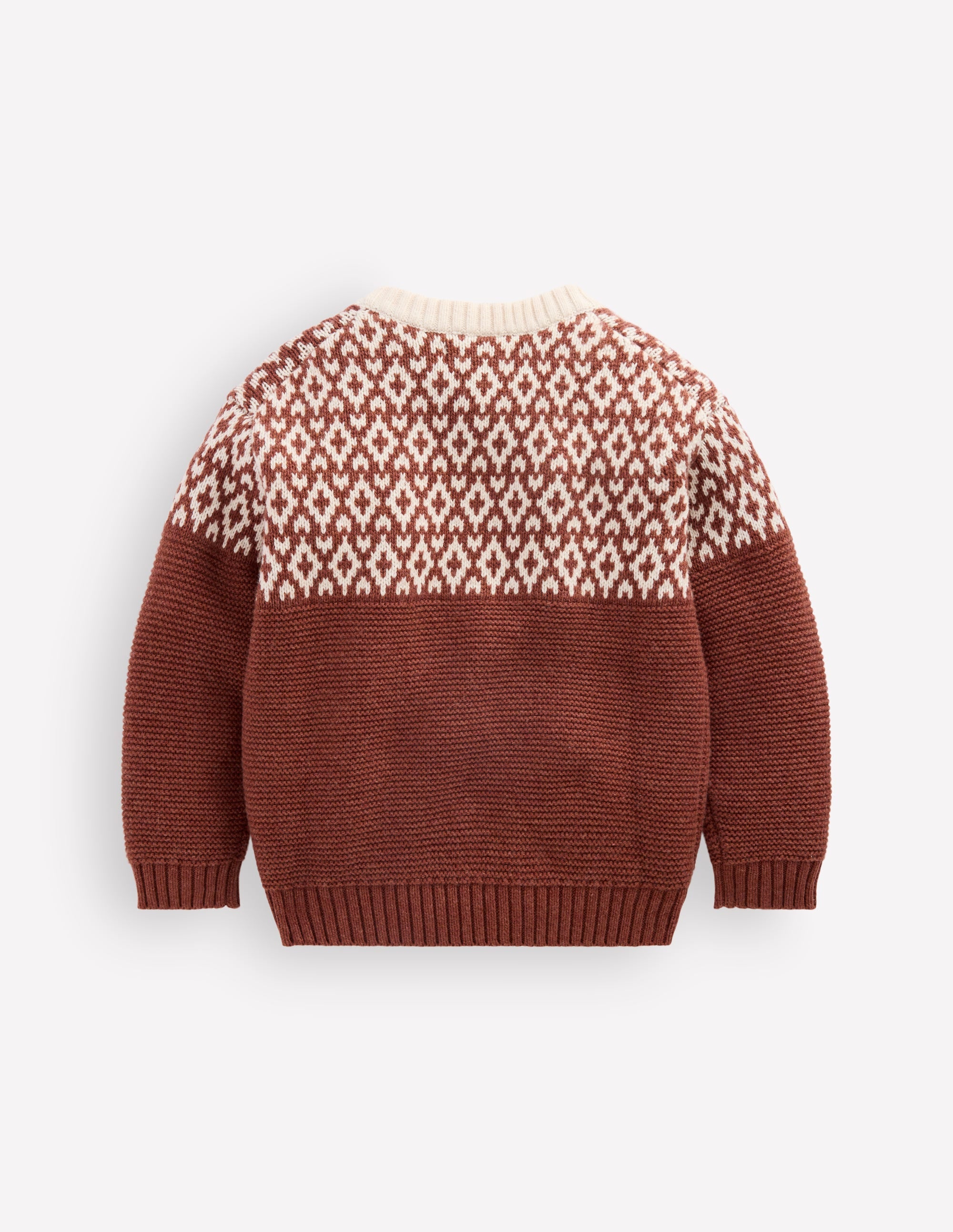 Relaxed Fair Isle Jumper-Auburn Melange - Image 3