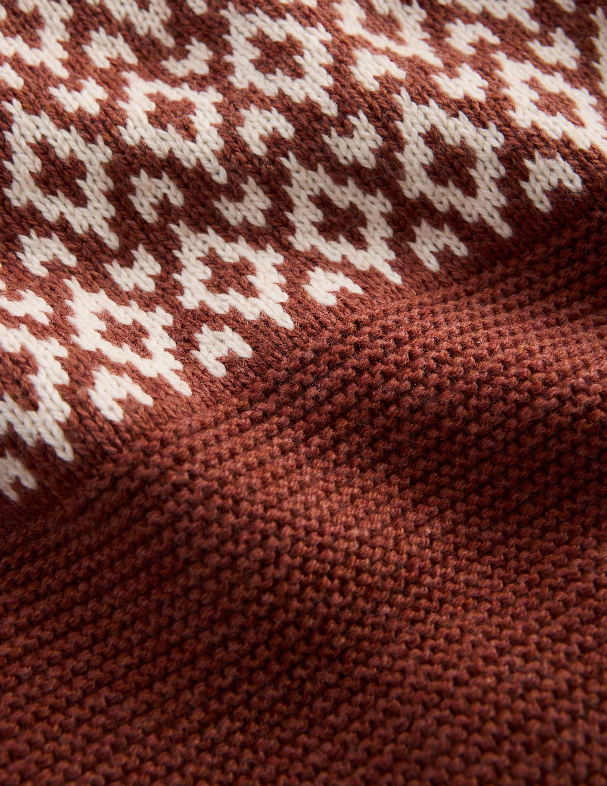 Relaxed Fair Isle Jumper-Auburn Melange-4