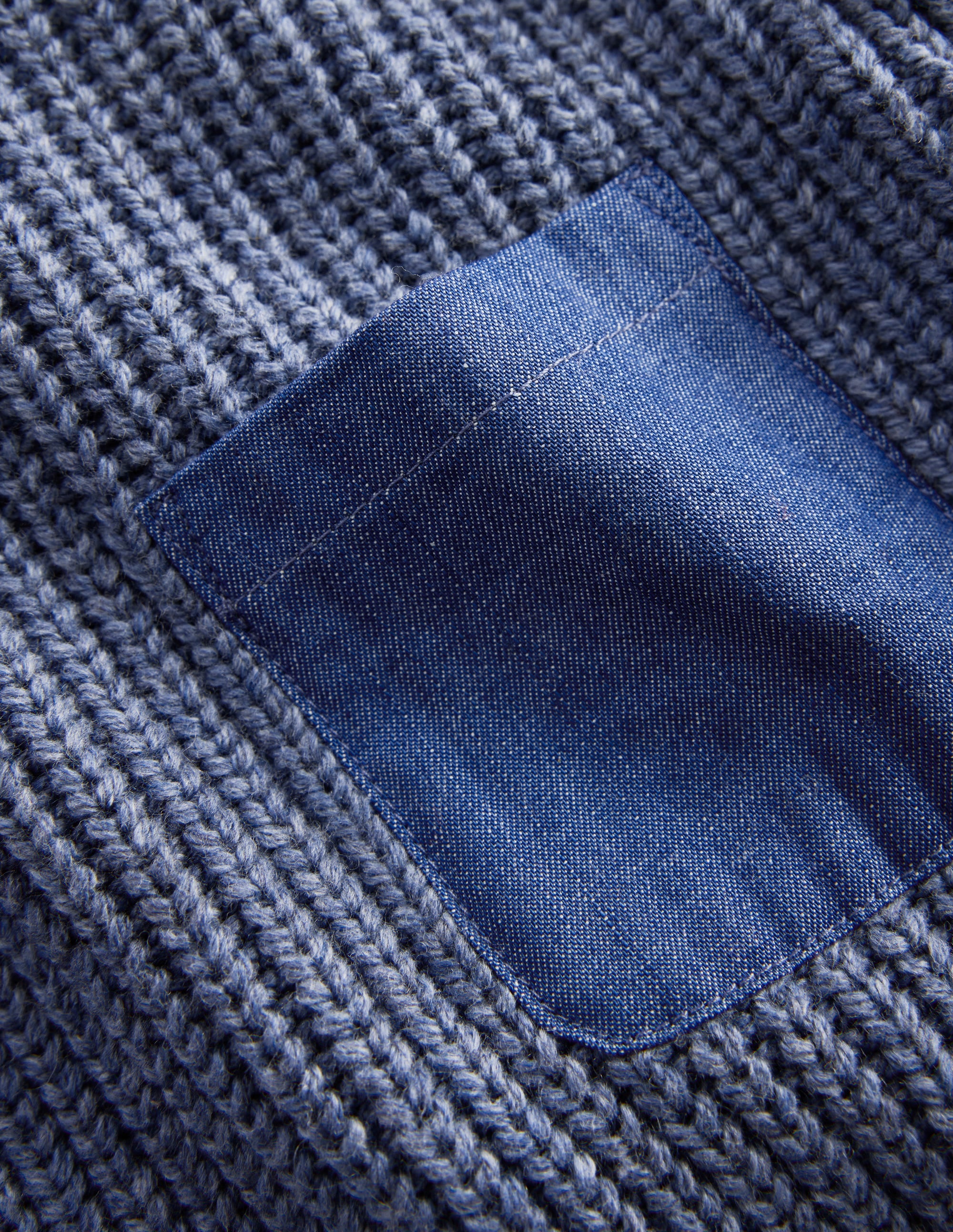Contrast Pocket Jumper-Navy Melange - Image 7