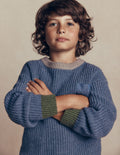 Contrast Pocket Jumper-Navy Melange