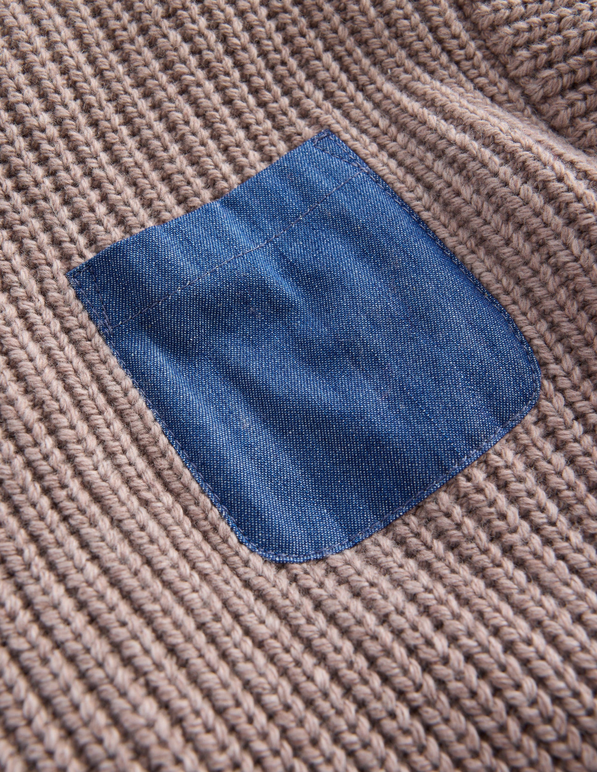 Contrast Pocket Jumper-Stone Melange-3
