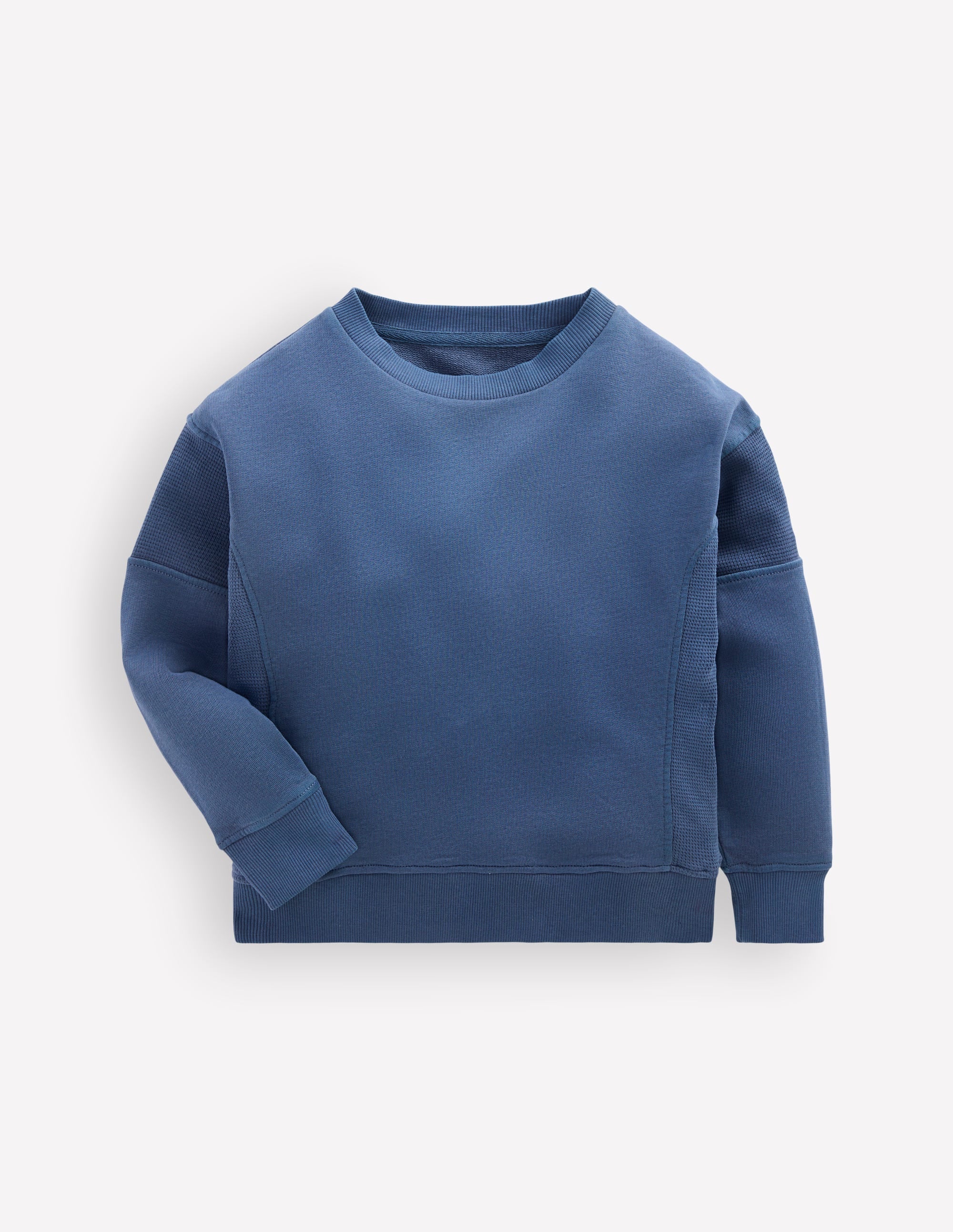 Garment Dye Waffle Mix Sweater-Denim Blue - Image 1