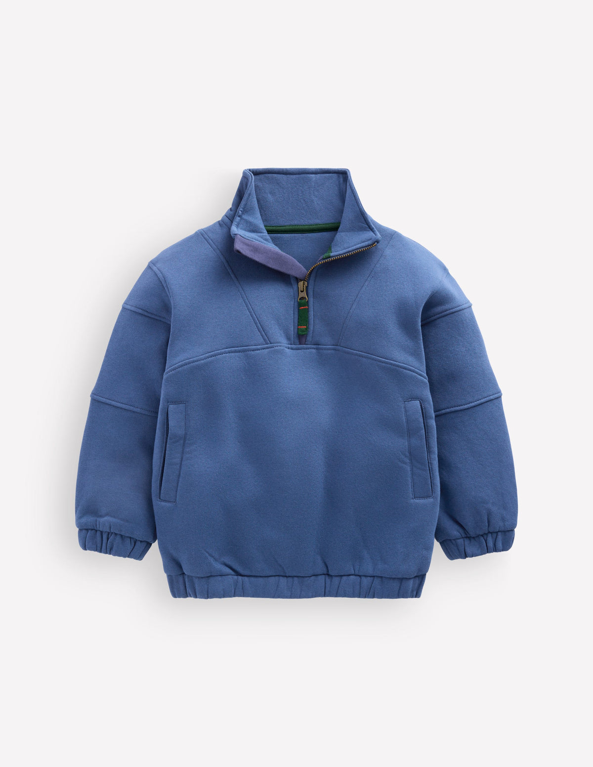 Half-zip Sweatshirt-Denim Blue-1