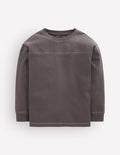 Relaxed Seam Detail T-shirt-Warm Brown