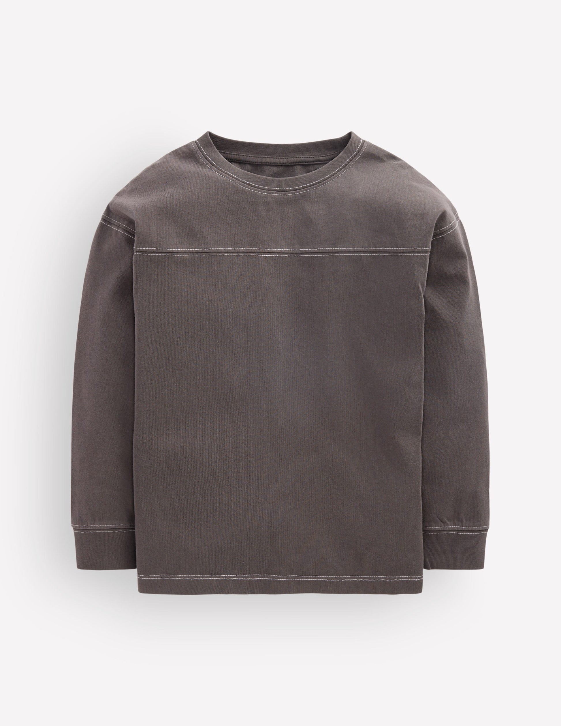 Relaxed Seam Detail T-shirt-Warm Brown-1