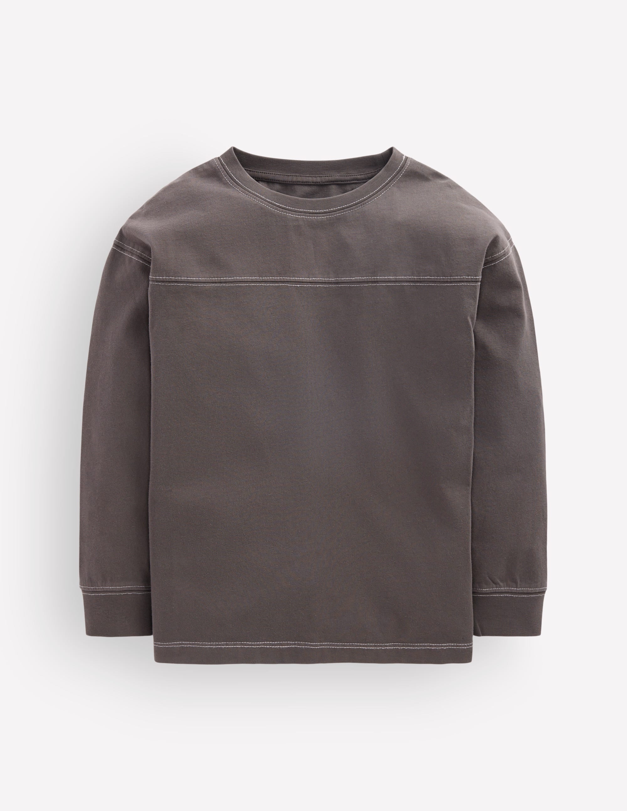 Relaxed Seam Detail T-shirt-Warm Brown - Image 1