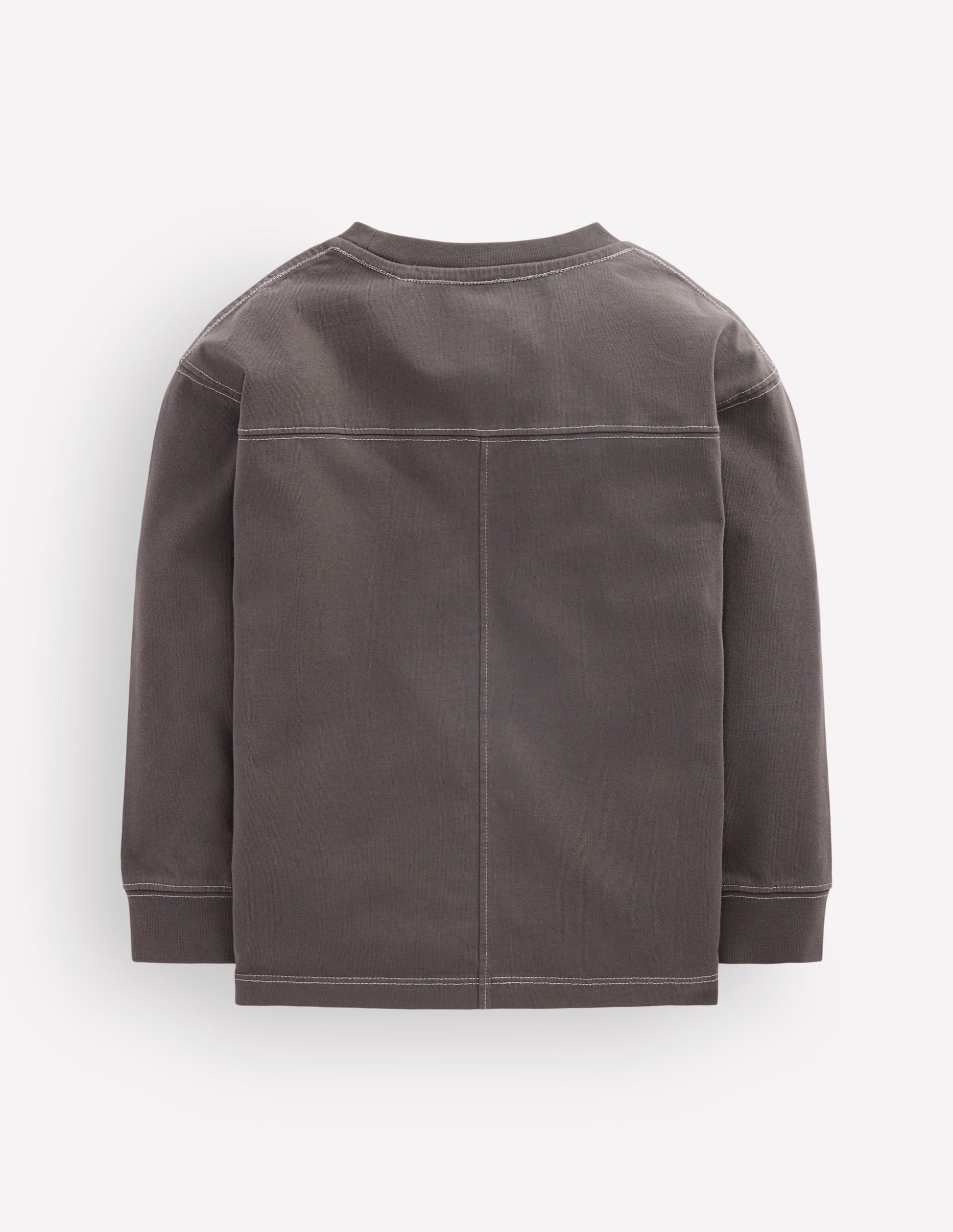 Relaxed Seam Detail T-shirt-Warm Brown-2