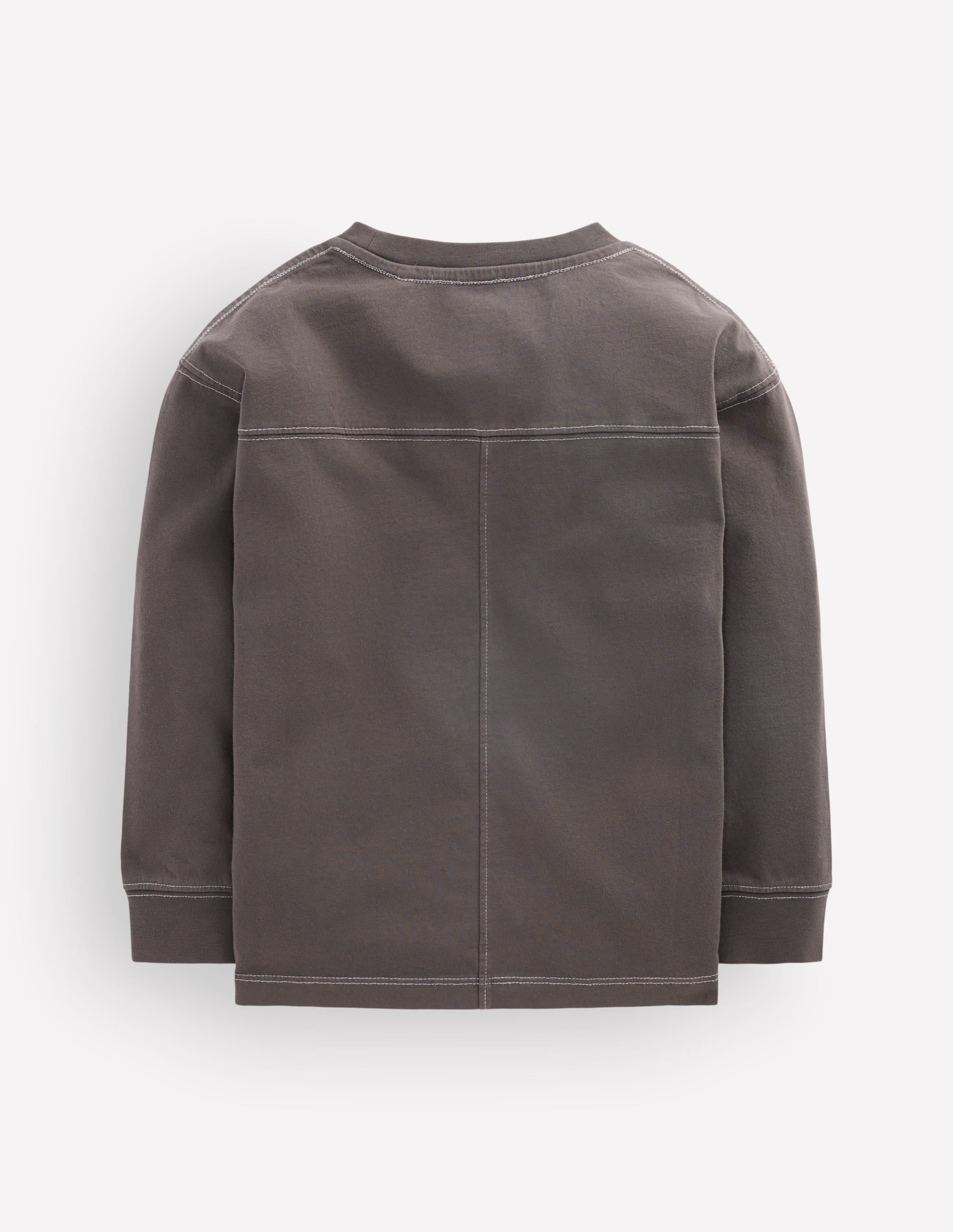 Relaxed Seam Detail T-shirt-Warm Brown - Image 2