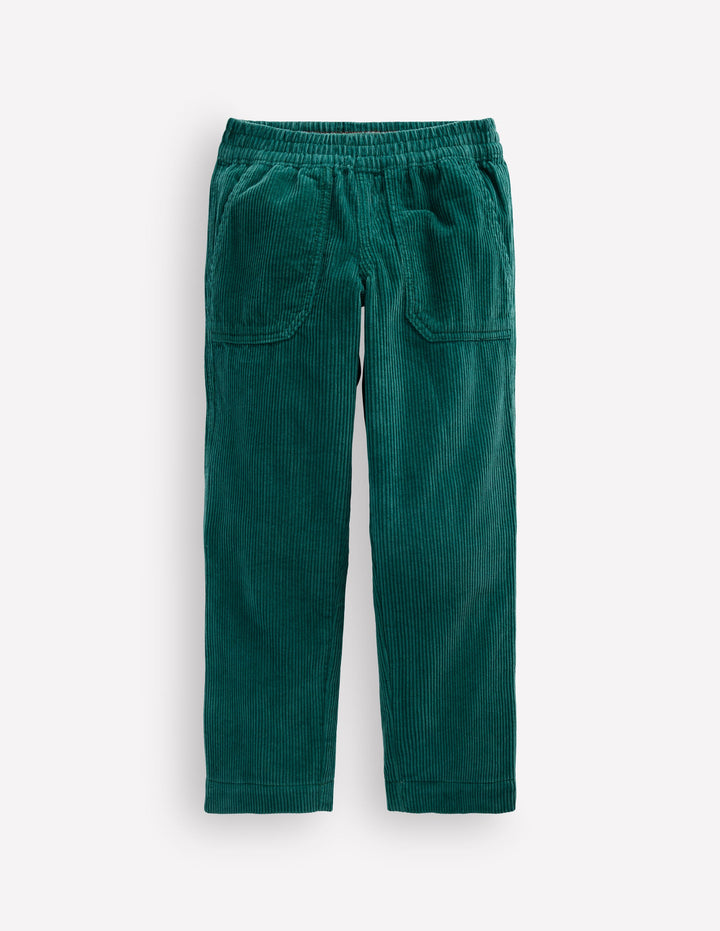Pull-on Cord Trousers-MALLARD GREEN