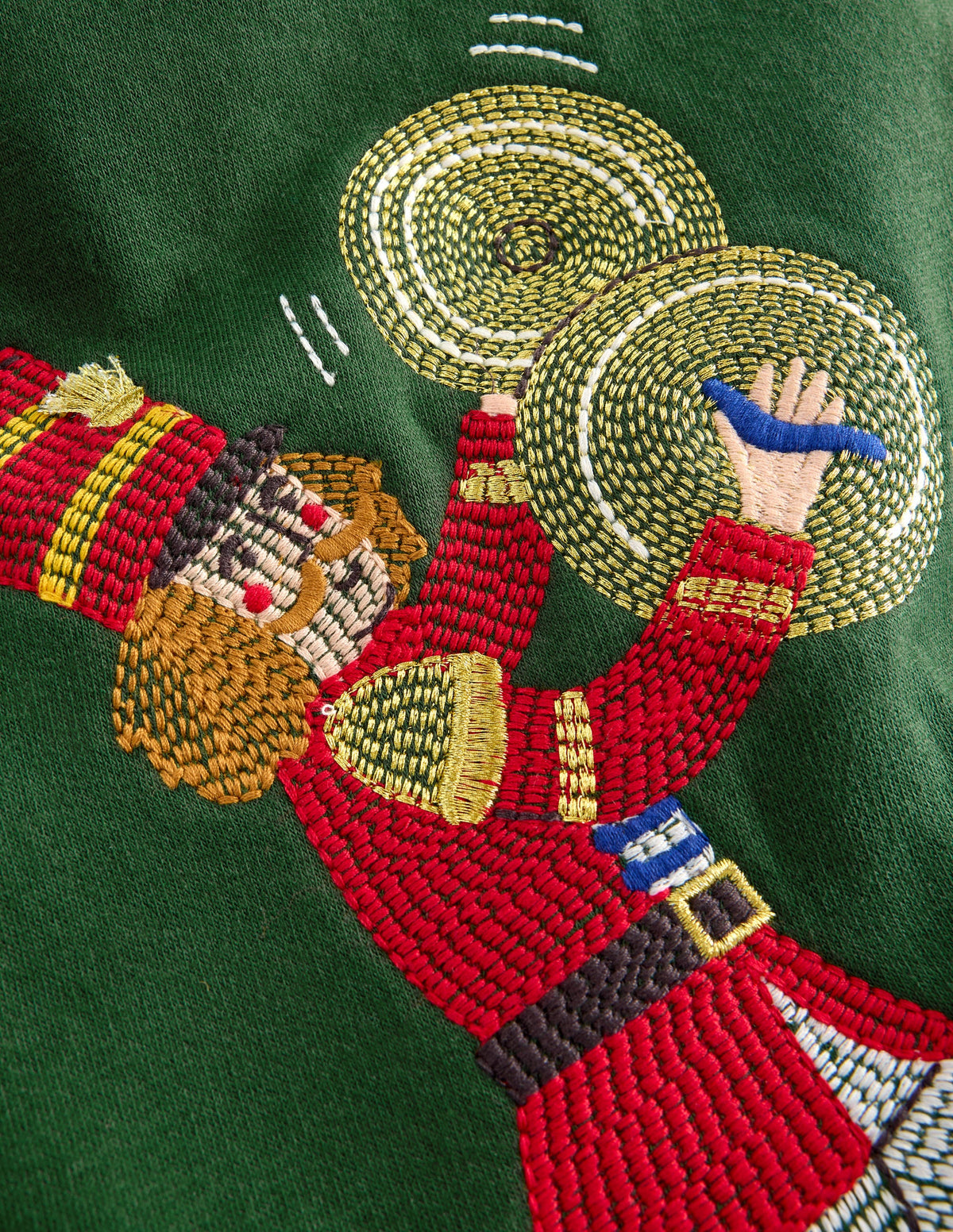 Applique sweatshirt-Green Nutcracker Marching Band - Image 3