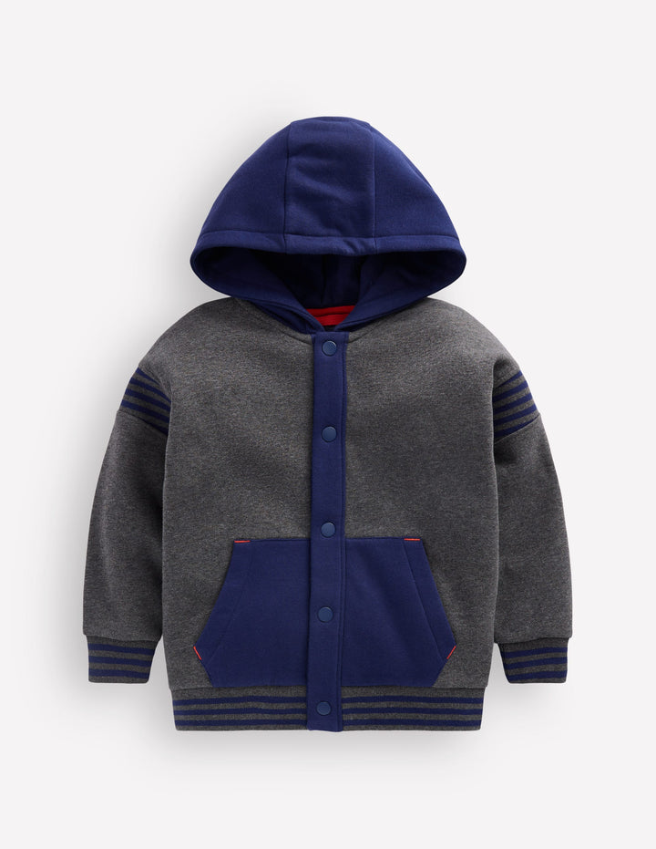 Varsity Hoodie-Charcoal Marl