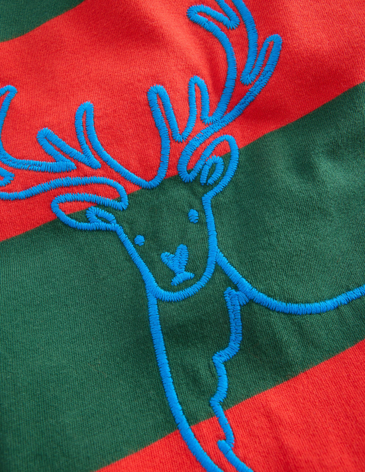 Striped Stitch Detail T-Shirt-Reindeer-3