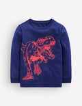 Neon Superstitch T-shirt-College Navy Dino