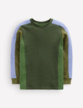 Colourblock Mid-weight T-Shirt-Brunswick Green Colourblock