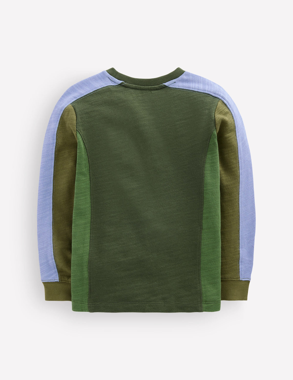 Colourblock Mid-weight T-Shirt-Brunswick Green Colourblock-2