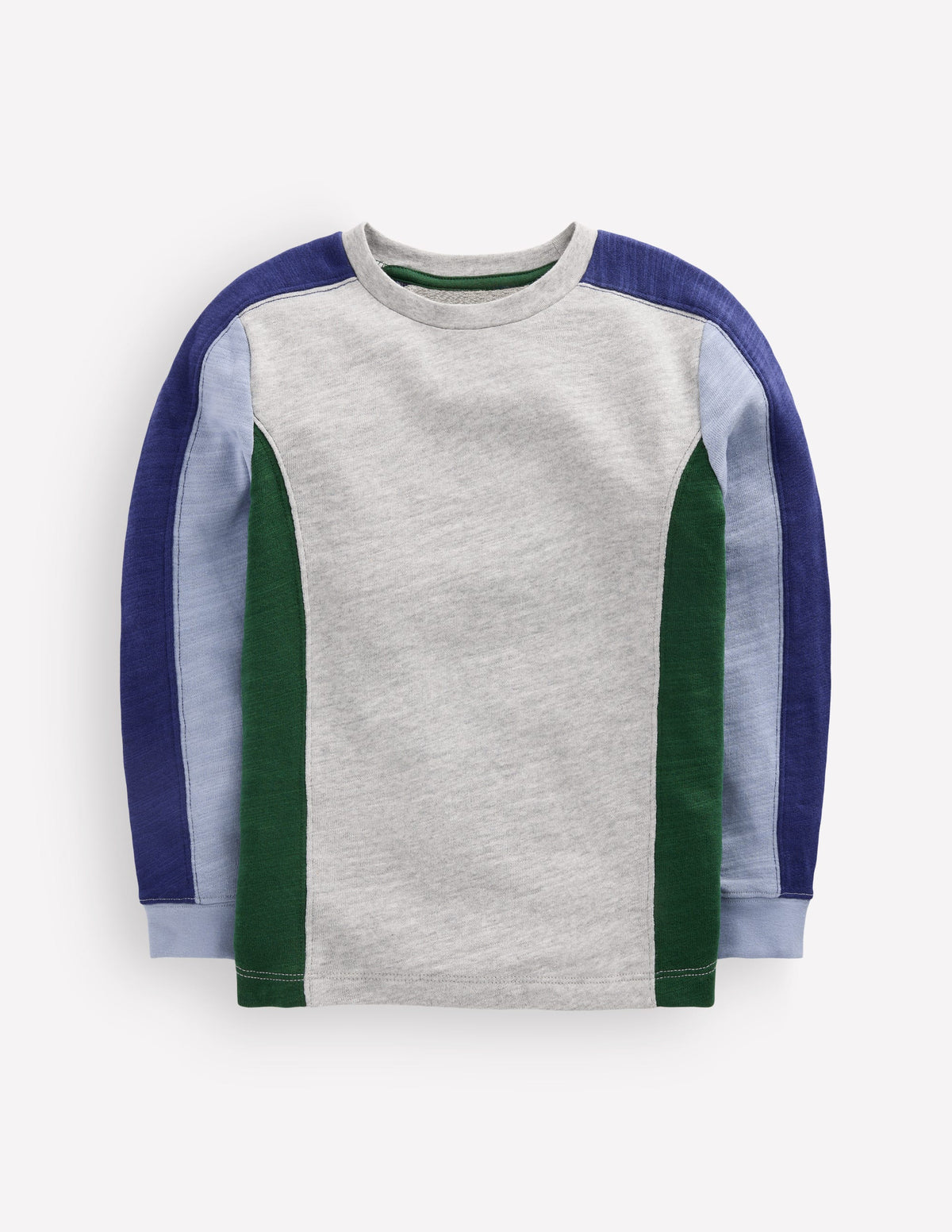 Colourblock Mid-weight T-Shirt-Grey Marl Colourblock - Image 1