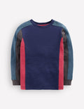 Colourblock Mid-weight T-Shirt-College Navy Colourblock