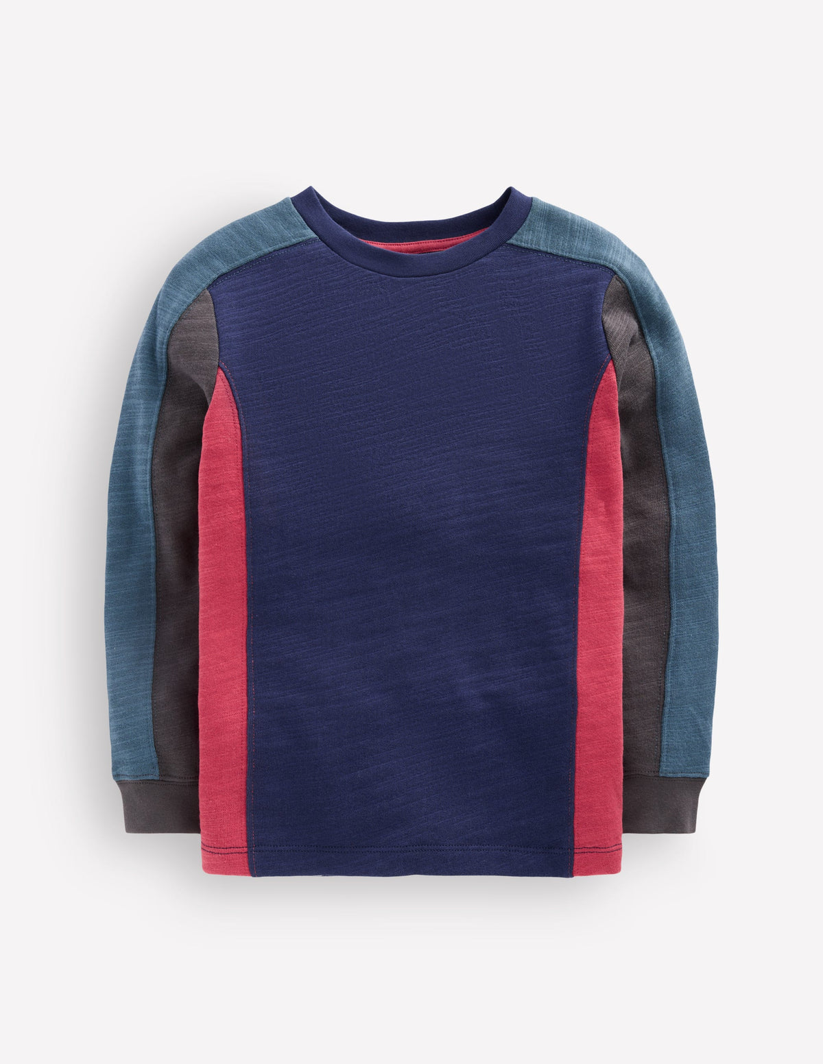 Colourblock Mid-weight T-Shirt-College Navy Colourblock - Image 1