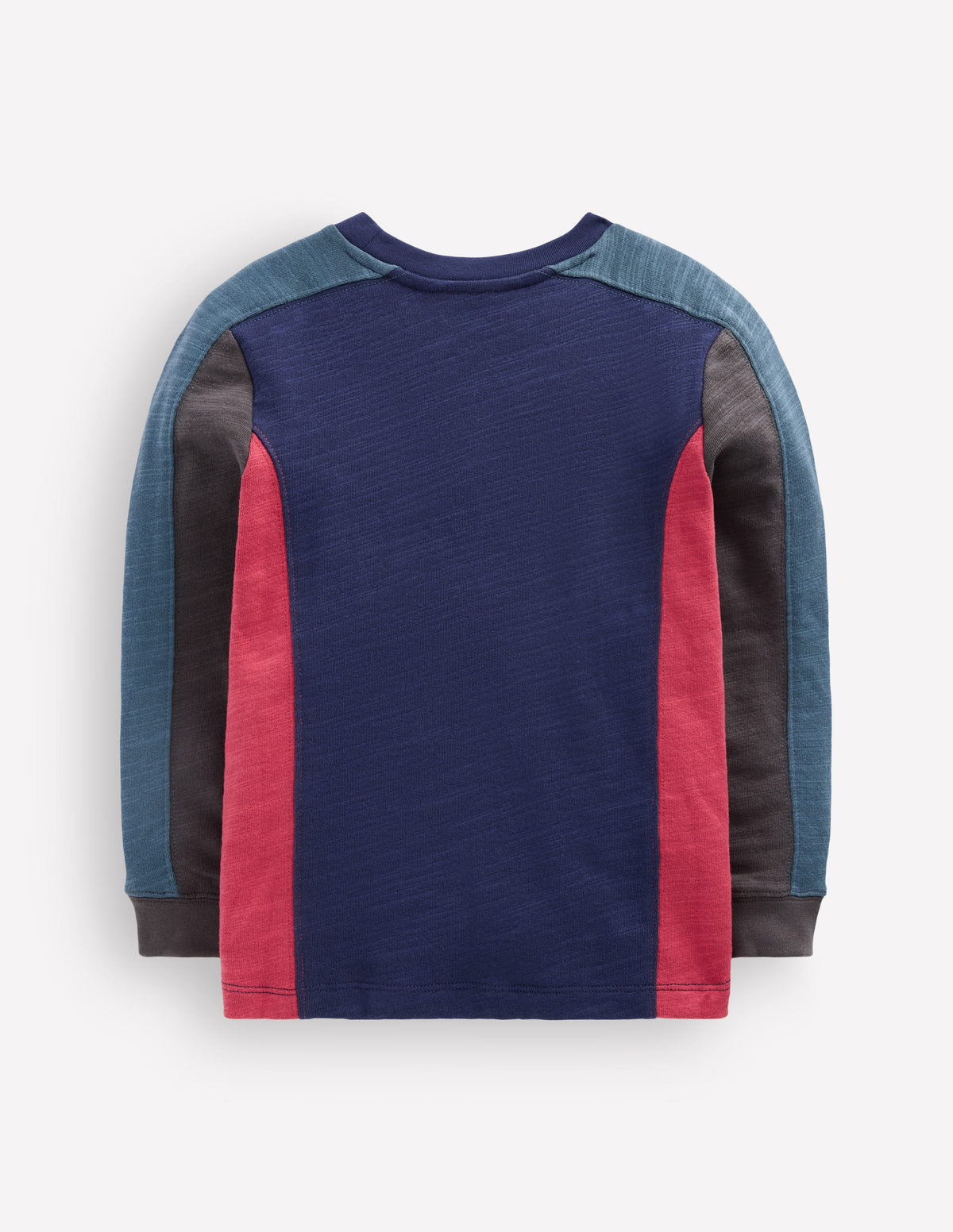 Colourblock Mid-weight T-Shirt-College Navy Colourblock-2