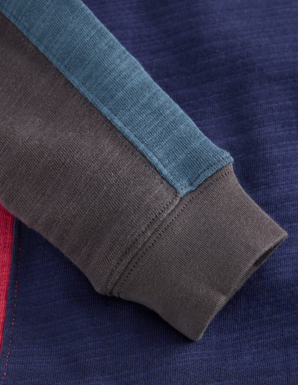 Colourblock Mid-weight T-Shirt-College Navy Colourblock-3