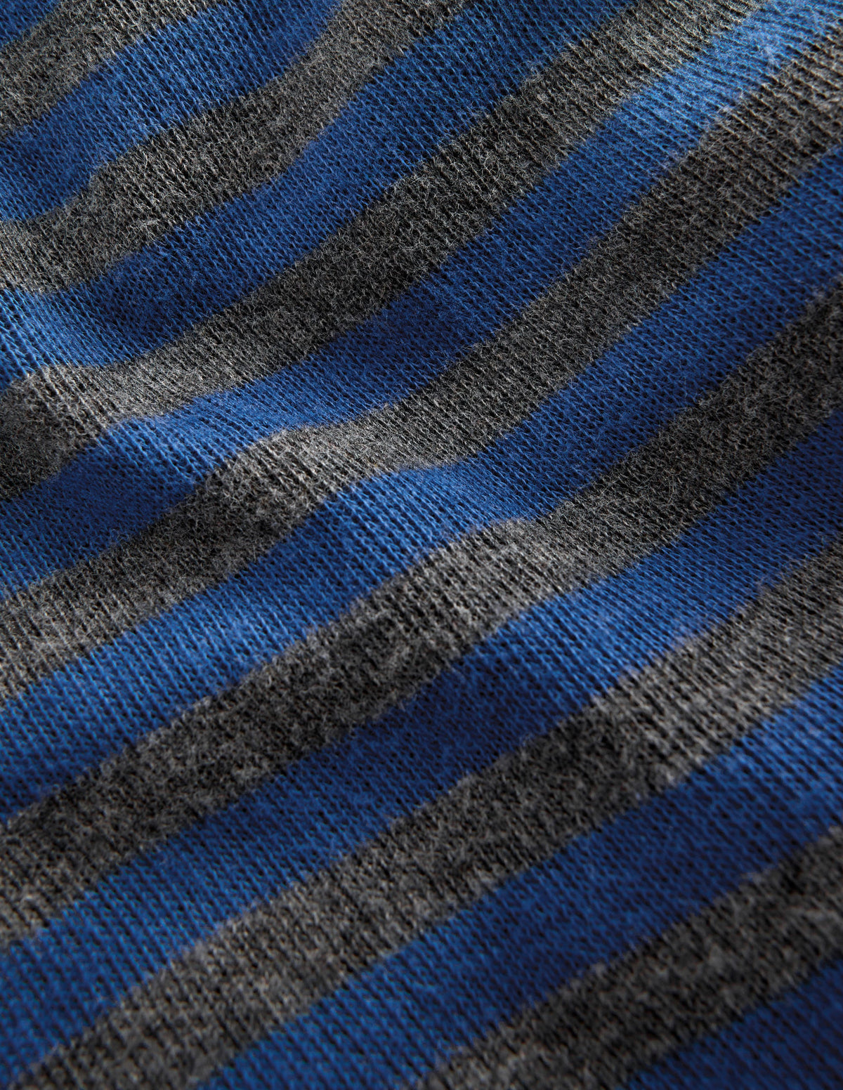Cosy Textured Stripe T-shirt-Denim Blue / Charcoal Marl - Image 3