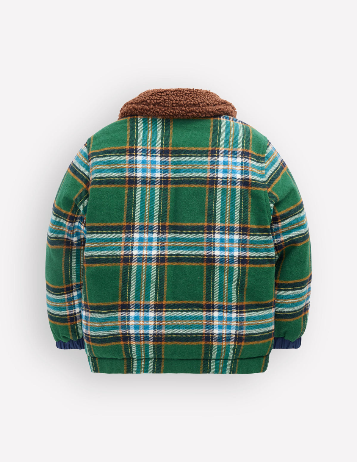 Reversible Quilted Jacket-Green Check & Brunswick Green - Image 2