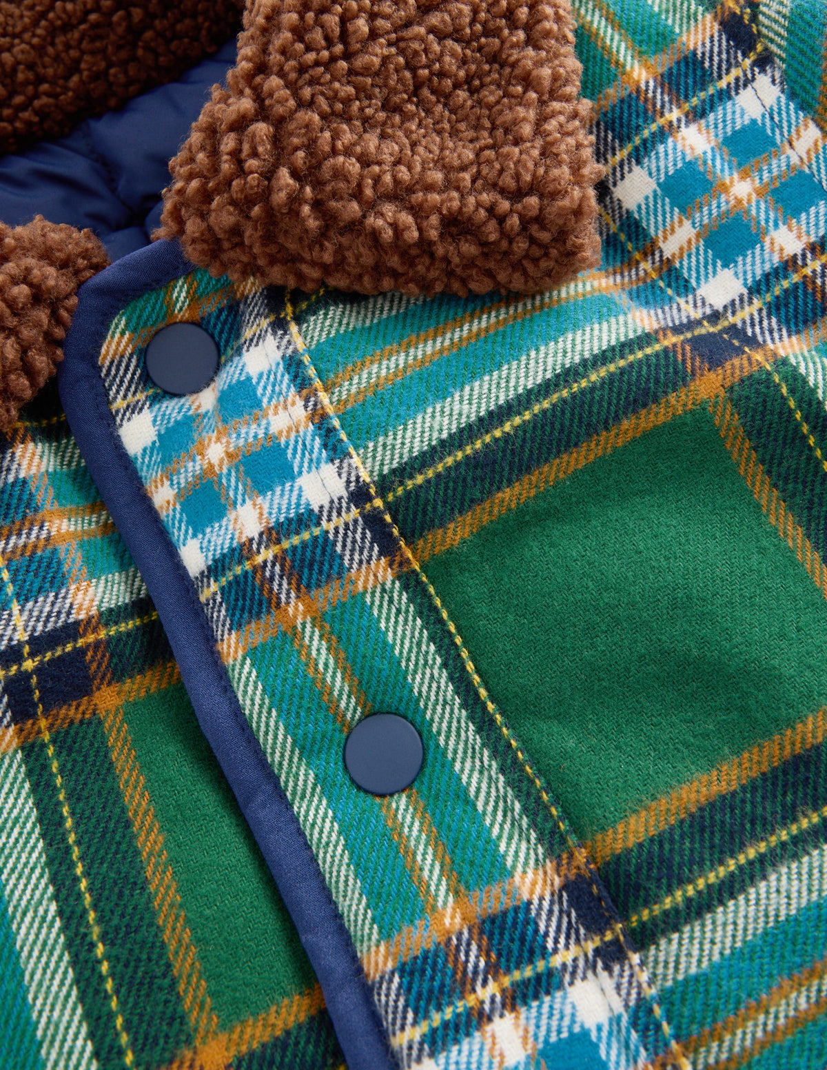 Reversible Quilted Jacket-Green Check & Brunswick Green-3
