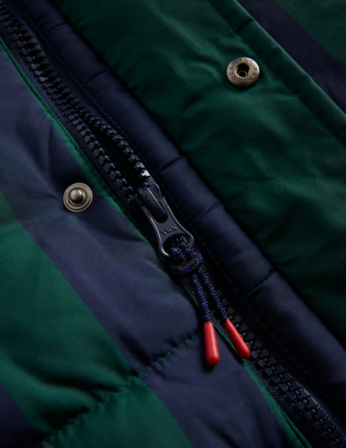 Mid-Length Baffled Coat-NAVY AND GREEN STRIPE-4