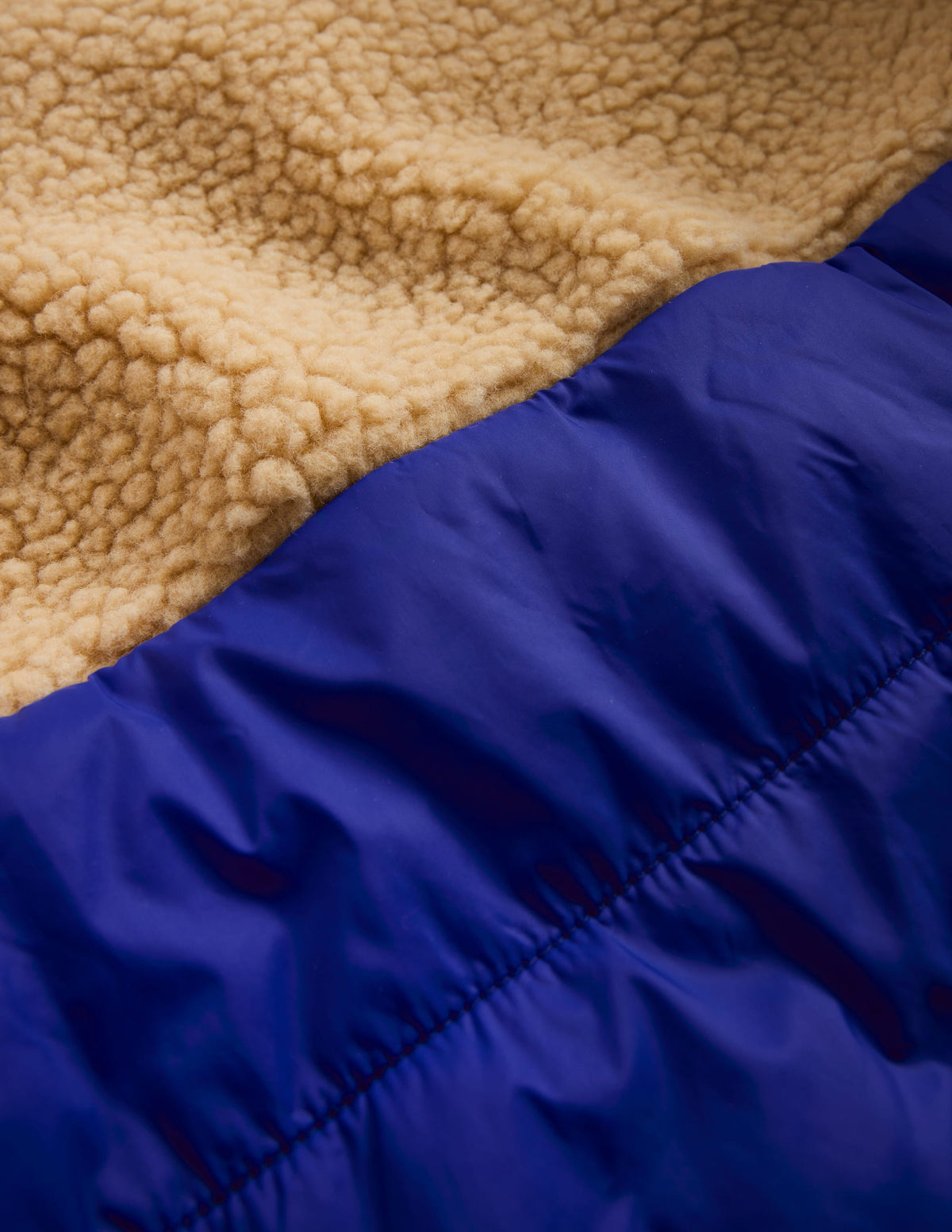 Mid-Length Baffled Coat-NAVY AND GREEN STRIPE - Image 6