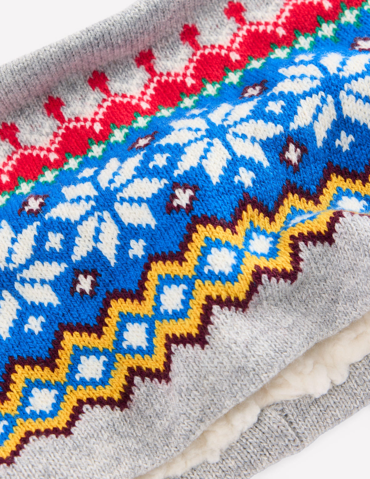 Fair Isle Snood-Grey Marl-2