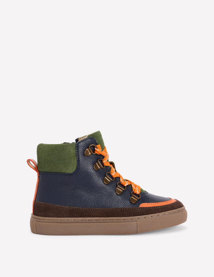 Lace Up Boots-College Navy