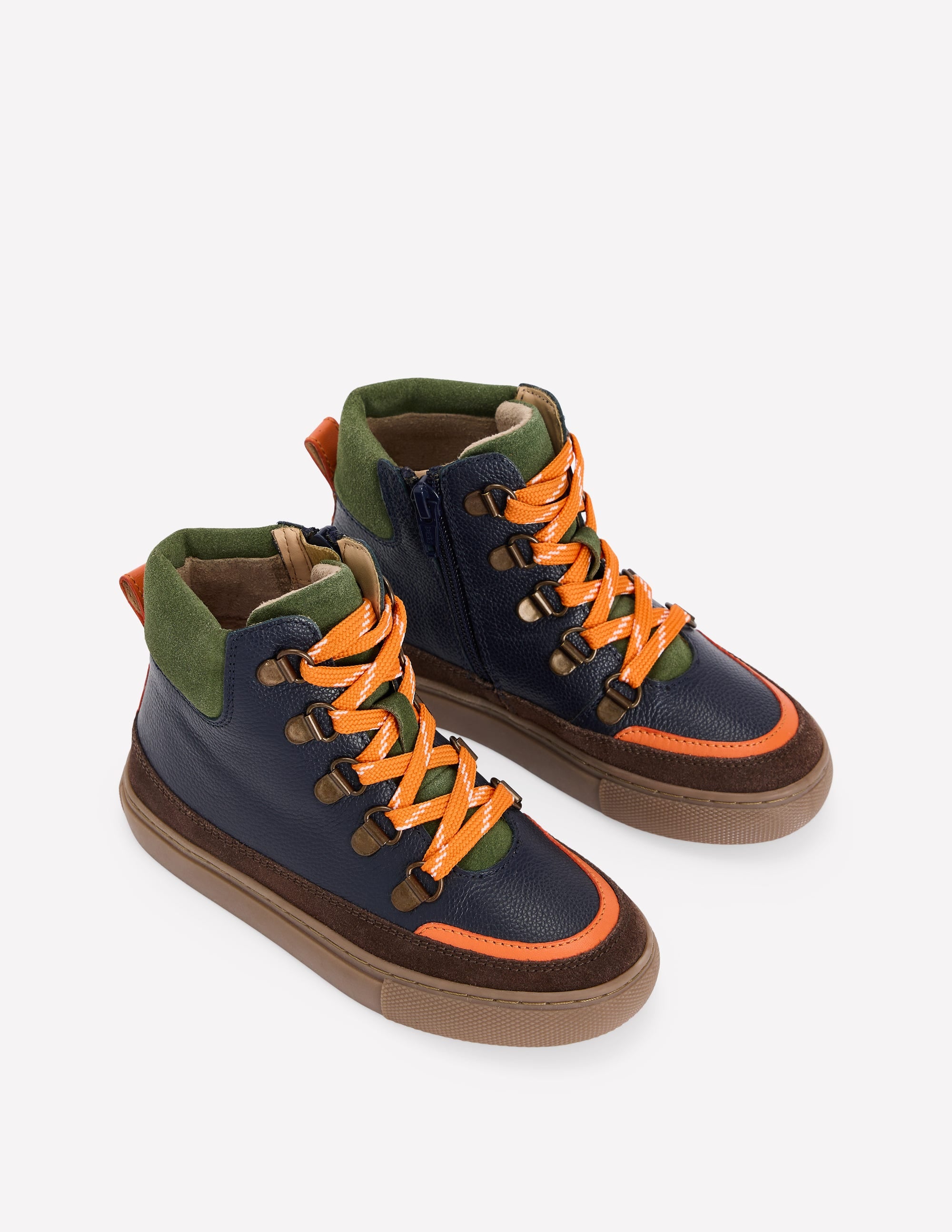 Lace Up Boots-College Navy - Image 2