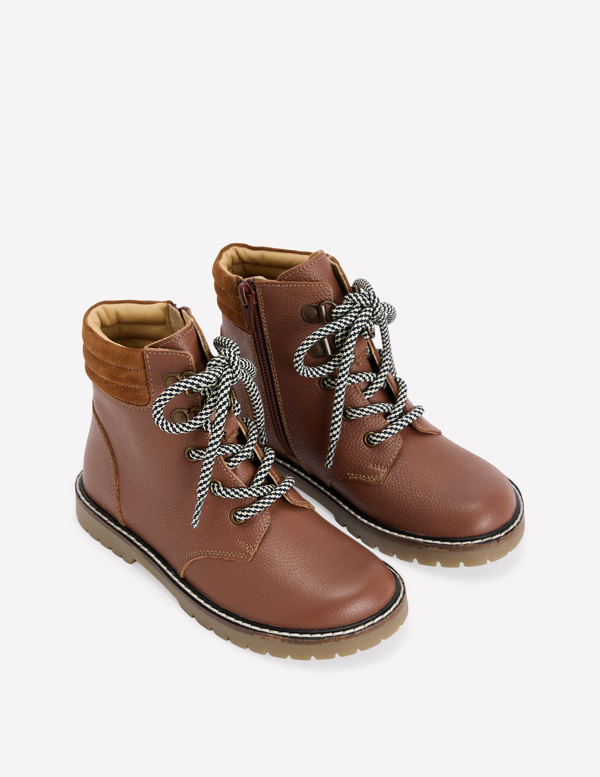 Lace Up Hiker Boots-Tan-2