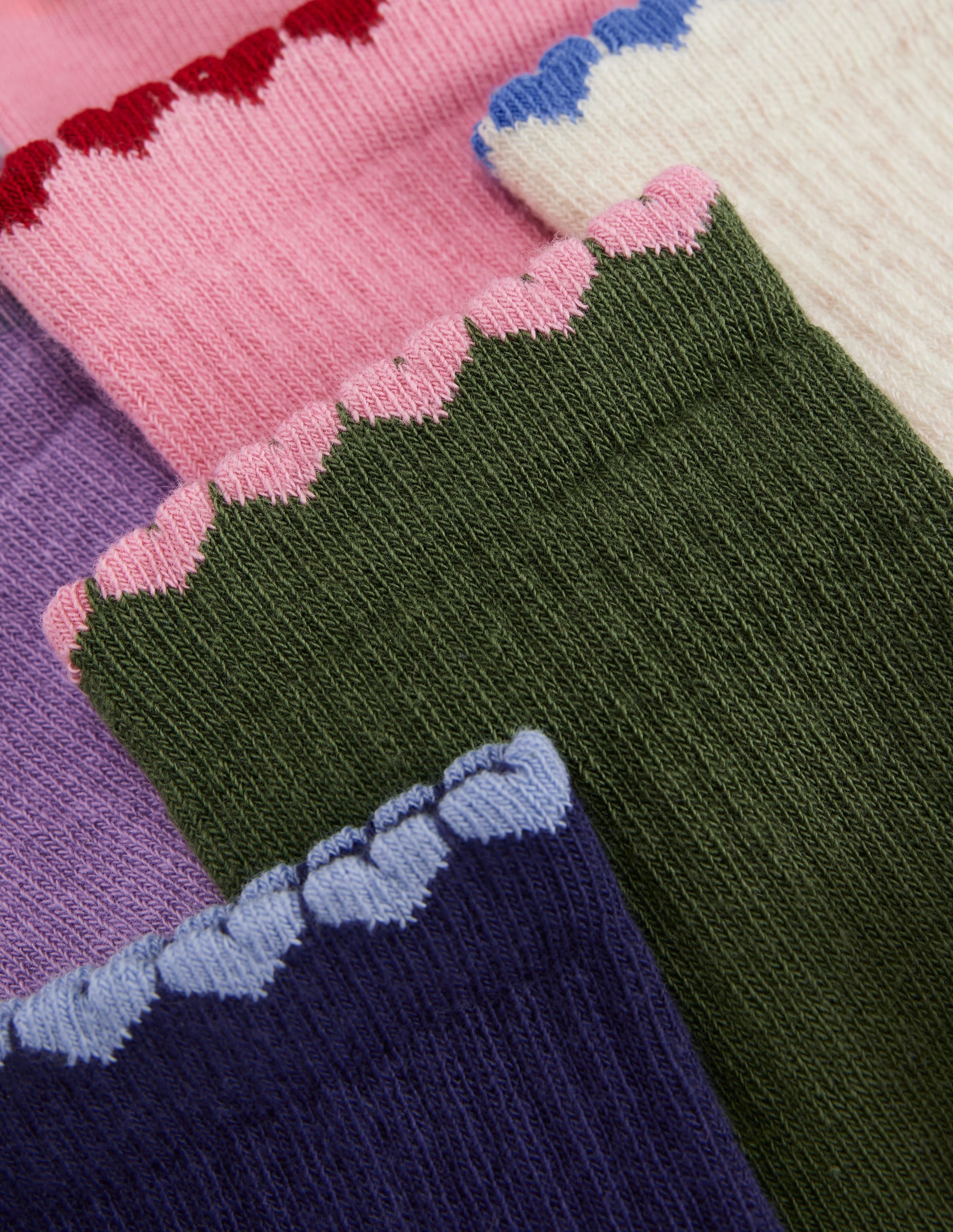 Girls Fun Trim Socks 5 Pack-Fun Shaped Trims - Image 2