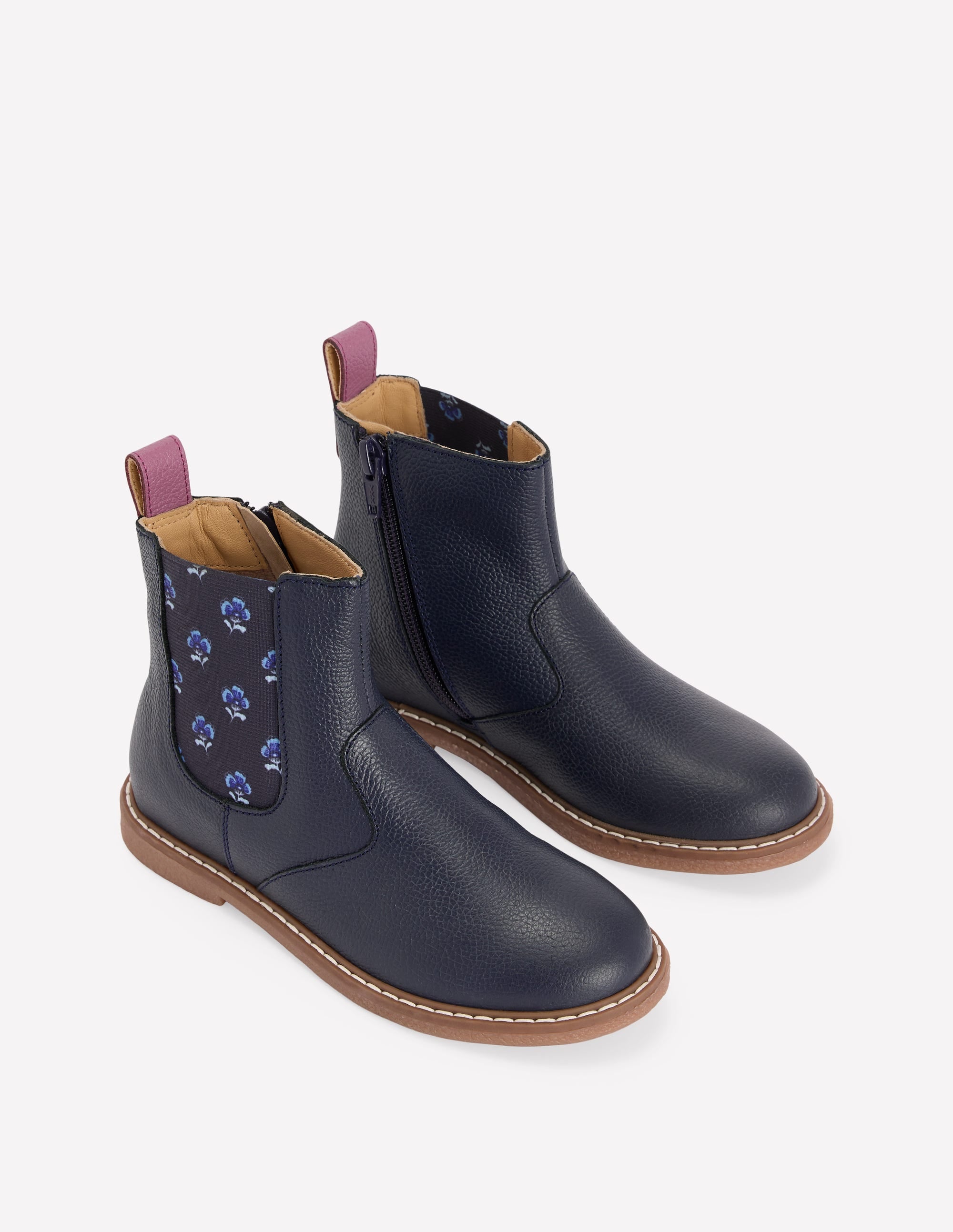 Chelsea Boots (Girls)-Navy Floral - Image 2