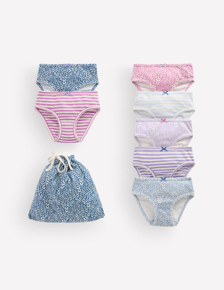 7 Pack Pants-Purple Butterflies